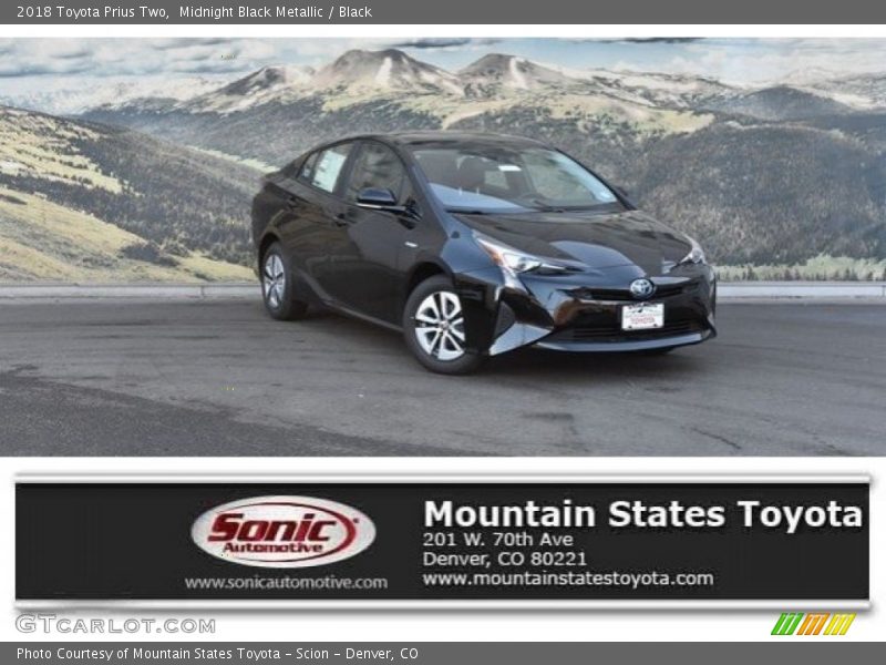 Midnight Black Metallic / Black 2018 Toyota Prius Two
