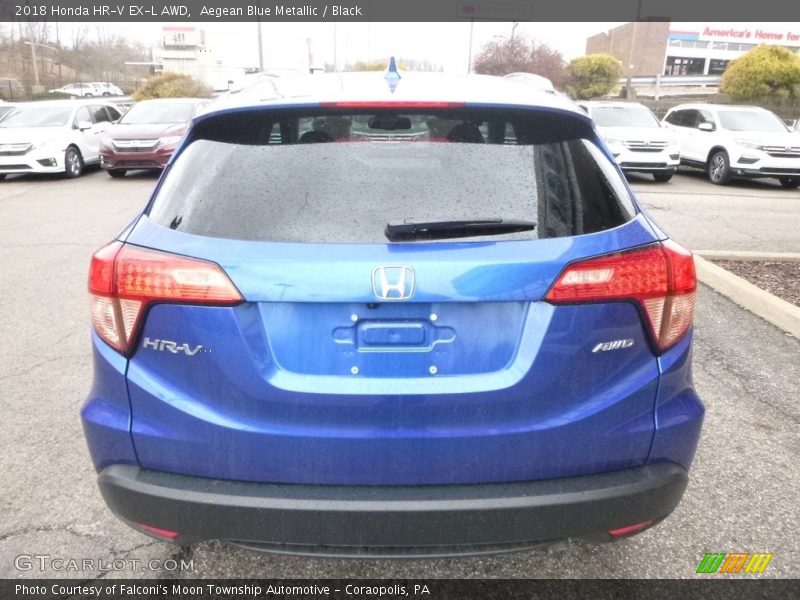 Aegean Blue Metallic / Black 2018 Honda HR-V EX-L AWD