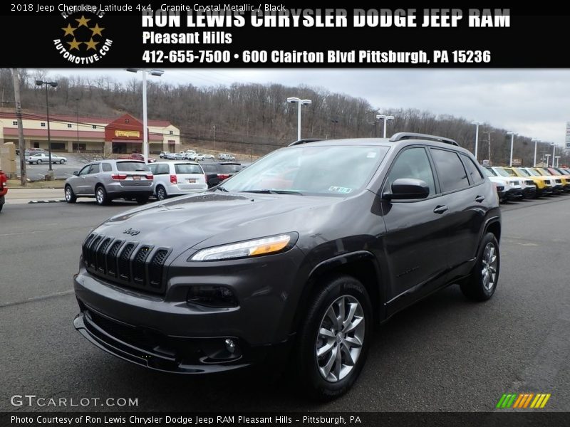 Granite Crystal Metallic / Black 2018 Jeep Cherokee Latitude 4x4