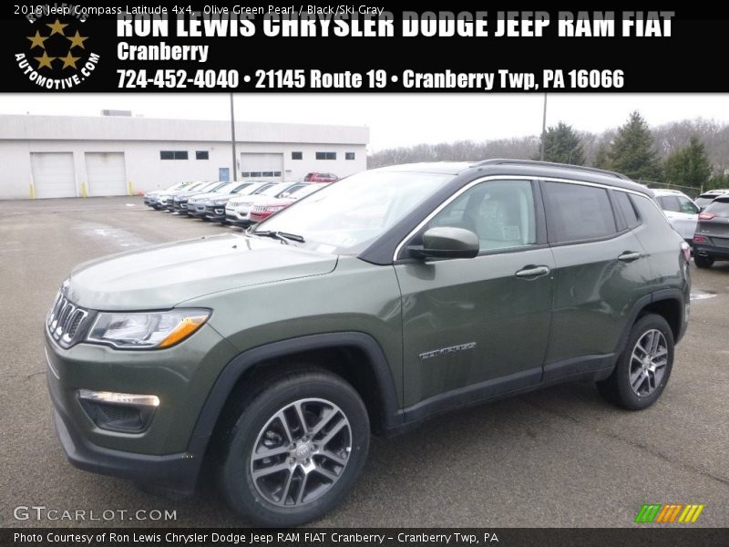 Olive Green Pearl / Black/Ski Gray 2018 Jeep Compass Latitude 4x4