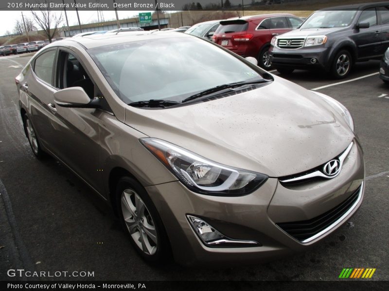 Desert Bronze / Black 2016 Hyundai Elantra Value Edition