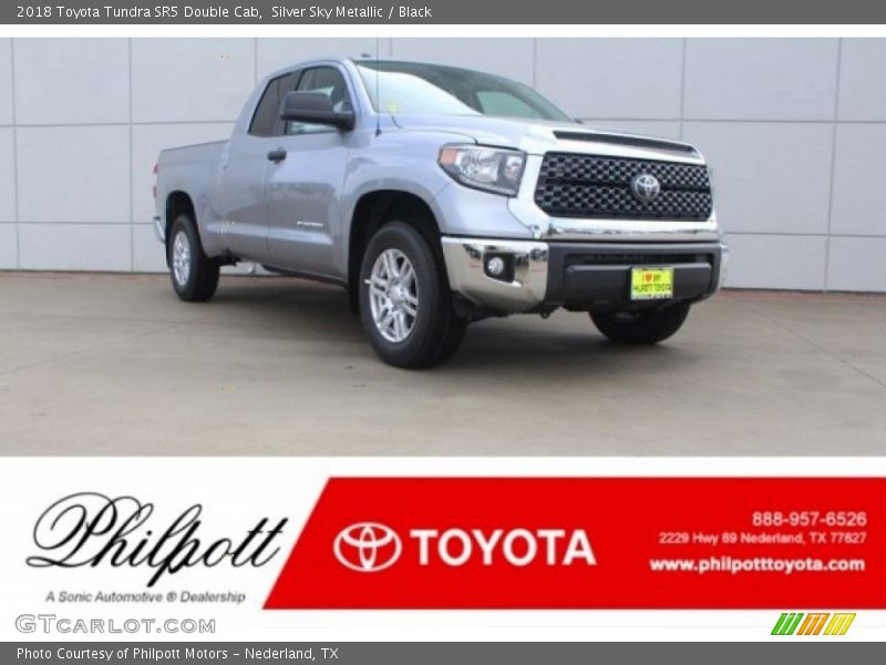 Silver Sky Metallic / Black 2018 Toyota Tundra SR5 Double Cab