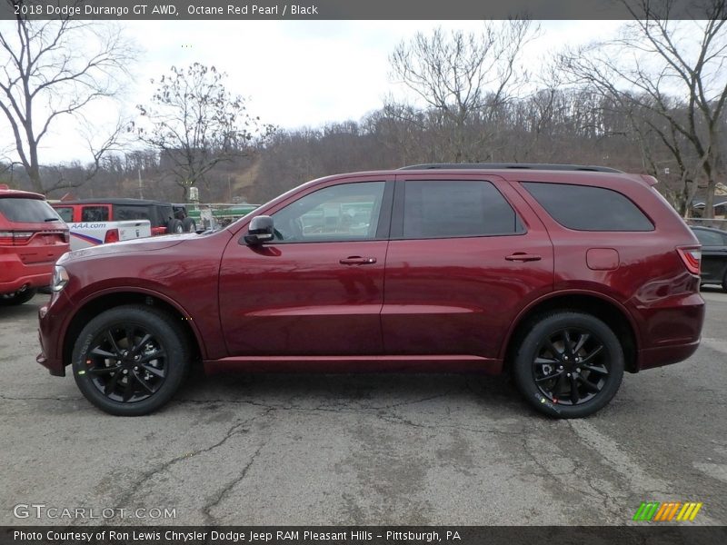 Octane Red Pearl / Black 2018 Dodge Durango GT AWD