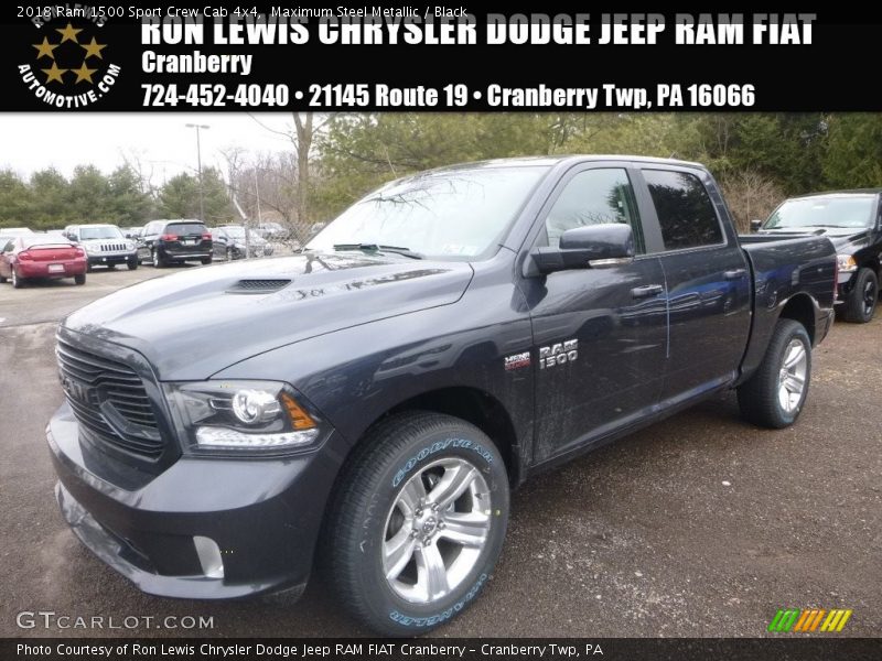 Maximum Steel Metallic / Black 2018 Ram 1500 Sport Crew Cab 4x4