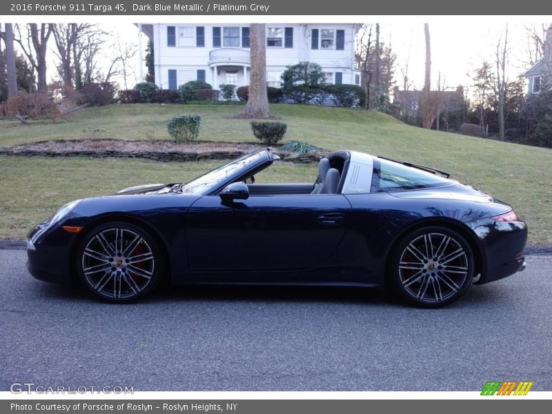 Dark Blue Metallic / Platinum Grey 2016 Porsche 911 Targa 4S