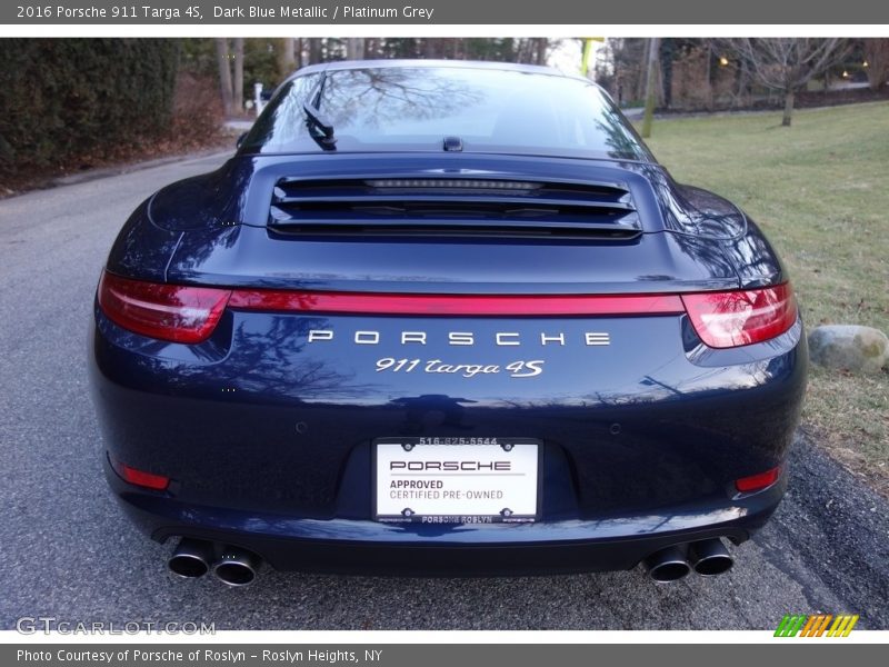 Dark Blue Metallic / Platinum Grey 2016 Porsche 911 Targa 4S