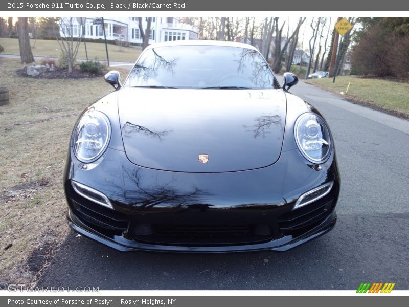 Black / Black/Garnet Red 2015 Porsche 911 Turbo Coupe