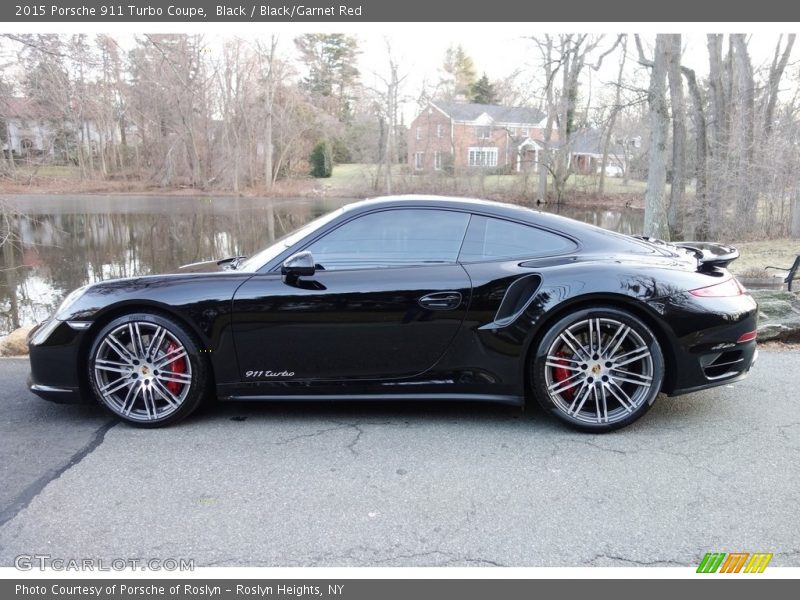 Black / Black/Garnet Red 2015 Porsche 911 Turbo Coupe