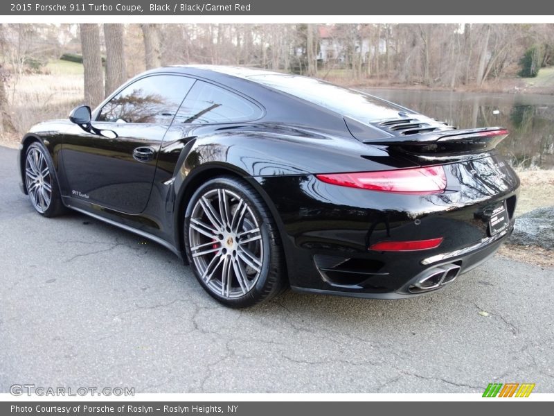 Black / Black/Garnet Red 2015 Porsche 911 Turbo Coupe