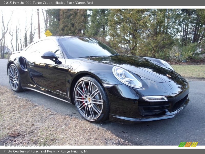 Black / Black/Garnet Red 2015 Porsche 911 Turbo Coupe