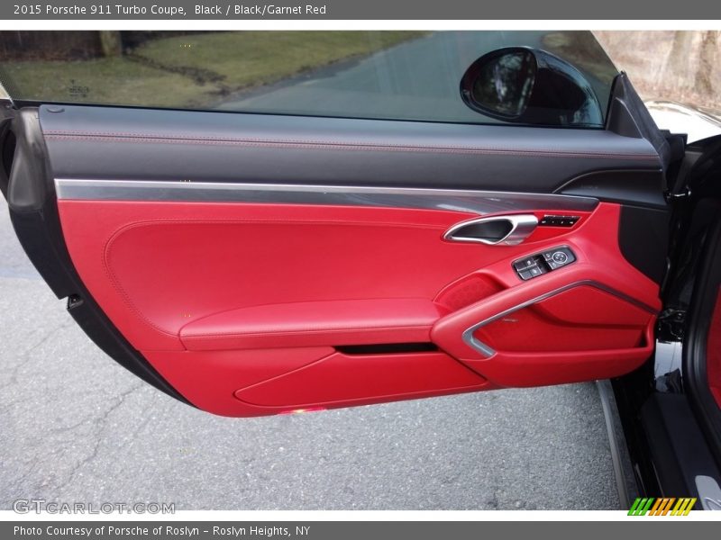 Black / Black/Garnet Red 2015 Porsche 911 Turbo Coupe