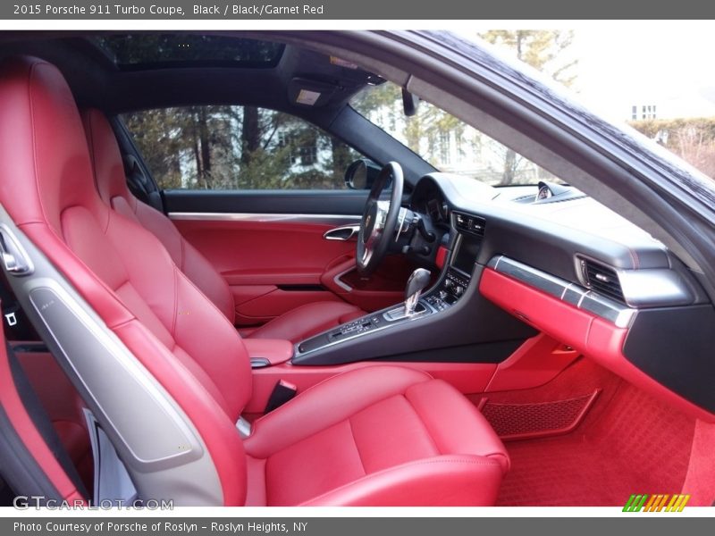 Black / Black/Garnet Red 2015 Porsche 911 Turbo Coupe