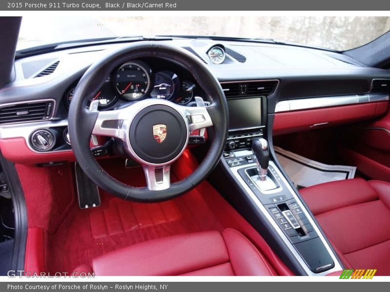 Black / Black/Garnet Red 2015 Porsche 911 Turbo Coupe