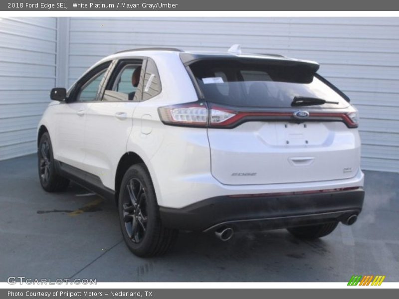 White Platinum / Mayan Gray/Umber 2018 Ford Edge SEL