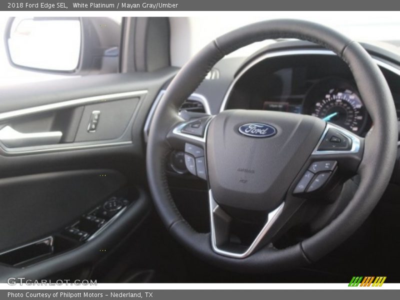 White Platinum / Mayan Gray/Umber 2018 Ford Edge SEL