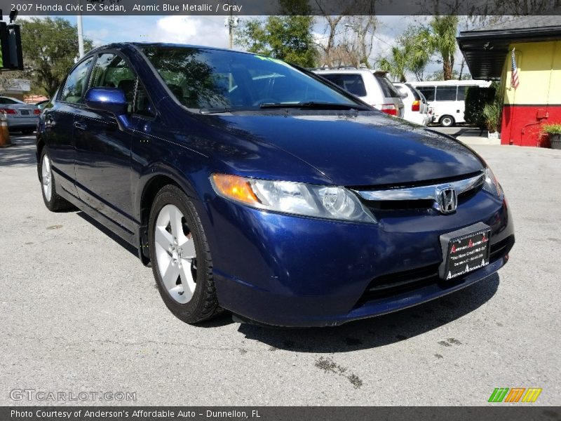 Atomic Blue Metallic / Gray 2007 Honda Civic EX Sedan