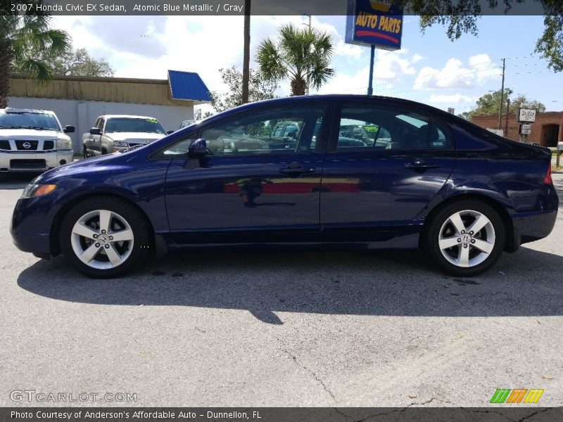 Atomic Blue Metallic / Gray 2007 Honda Civic EX Sedan