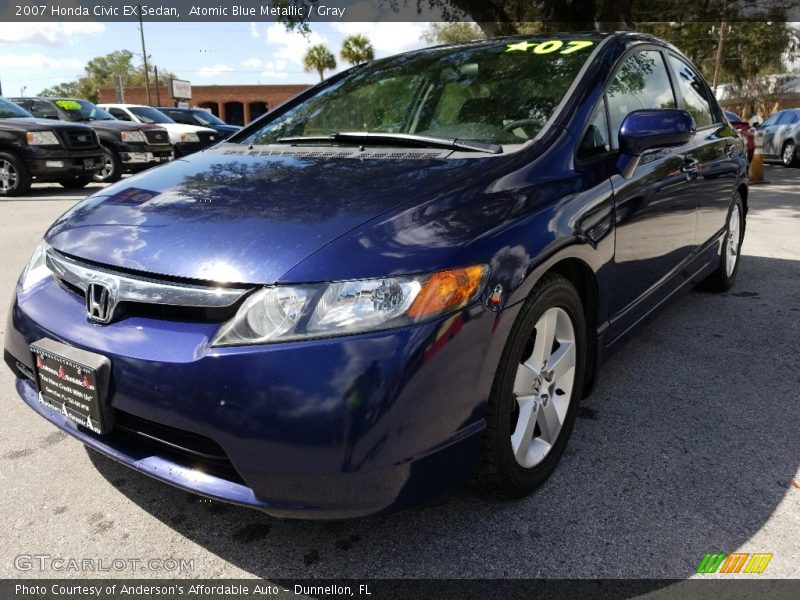 Atomic Blue Metallic / Gray 2007 Honda Civic EX Sedan