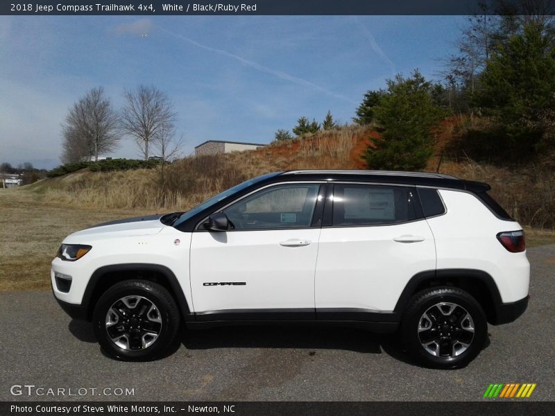 White / Black/Ruby Red 2018 Jeep Compass Trailhawk 4x4
