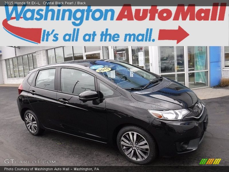 Crystal Black Pearl / Black 2015 Honda Fit EX-L