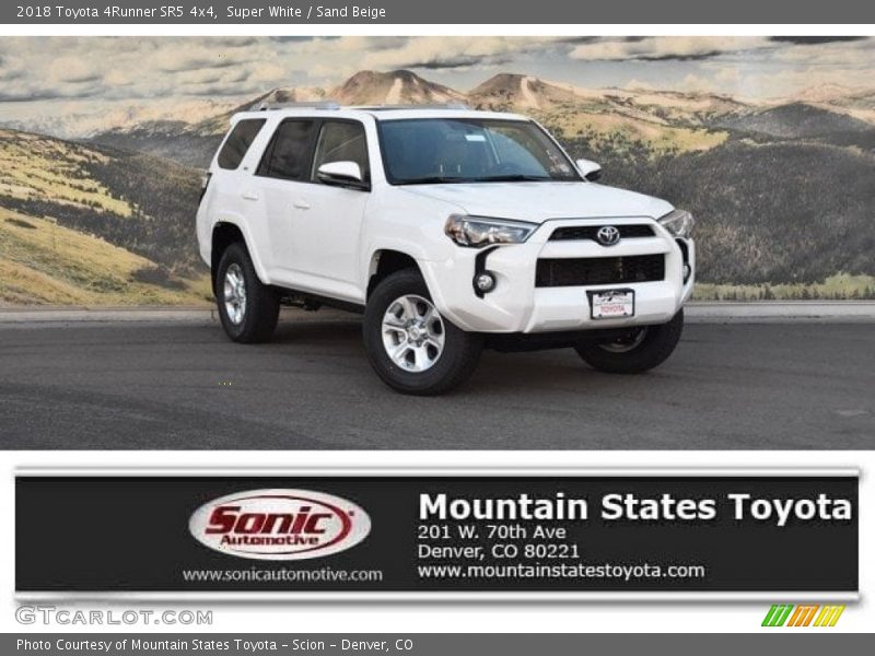 Super White / Sand Beige 2018 Toyota 4Runner SR5 4x4