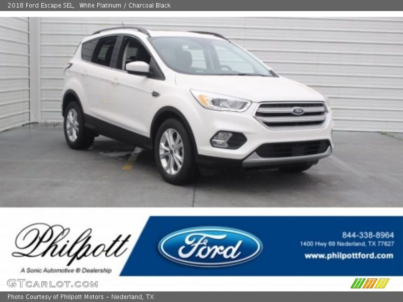 White Platinum / Charcoal Black 2018 Ford Escape SEL
