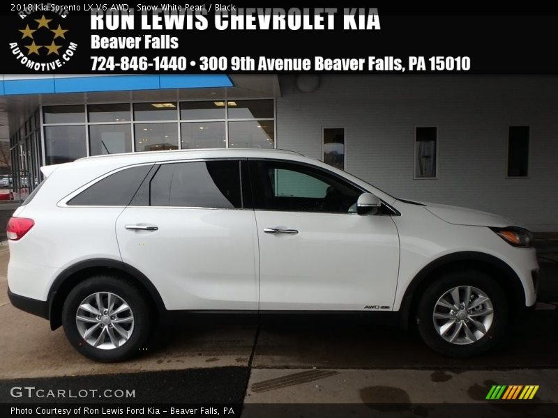 Snow White Pearl / Black 2018 Kia Sorento LX V6 AWD