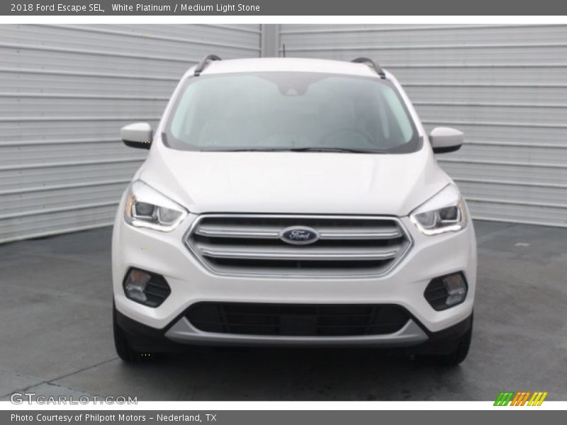 White Platinum / Medium Light Stone 2018 Ford Escape SEL