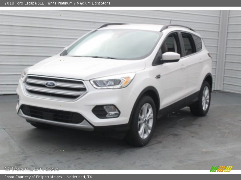 White Platinum / Medium Light Stone 2018 Ford Escape SEL