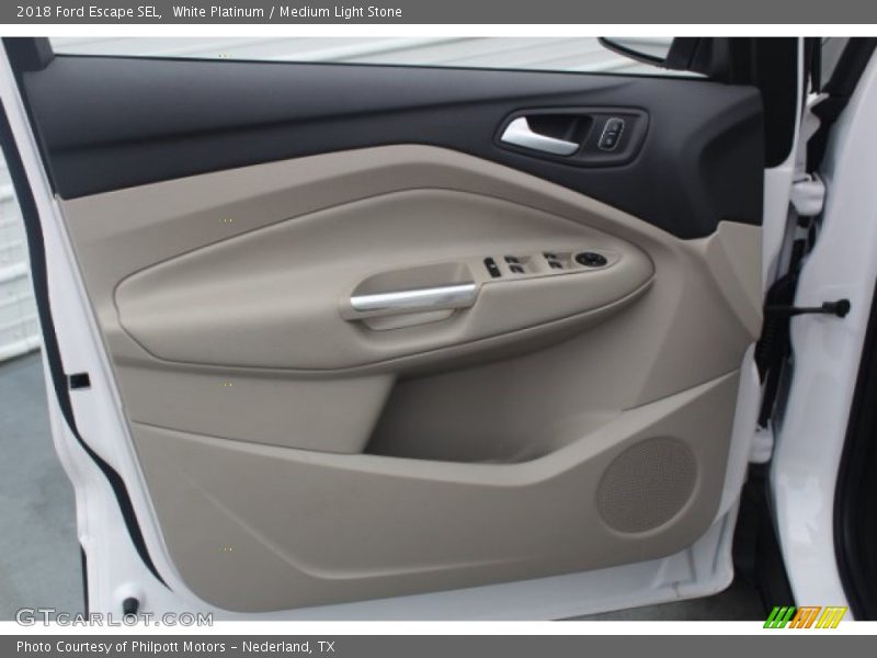 White Platinum / Medium Light Stone 2018 Ford Escape SEL