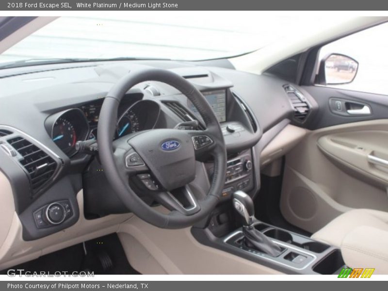 White Platinum / Medium Light Stone 2018 Ford Escape SEL