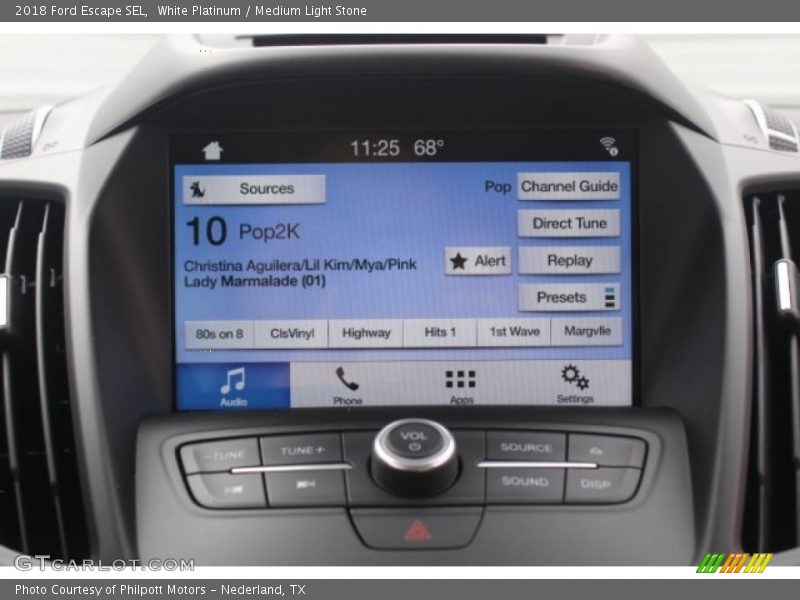 White Platinum / Medium Light Stone 2018 Ford Escape SEL