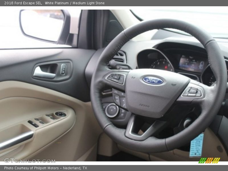 White Platinum / Medium Light Stone 2018 Ford Escape SEL