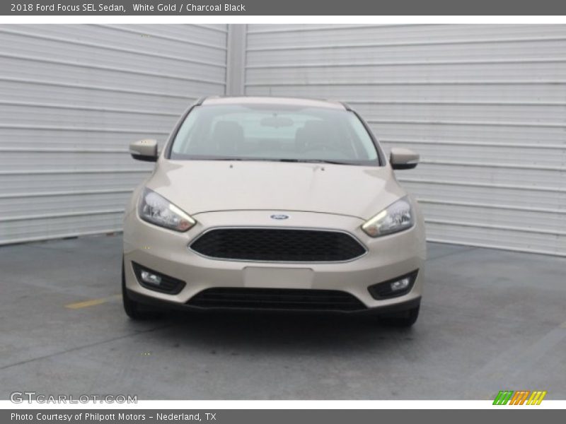 White Gold / Charcoal Black 2018 Ford Focus SEL Sedan