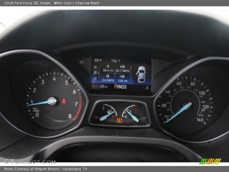 White Gold / Charcoal Black 2018 Ford Focus SEL Sedan