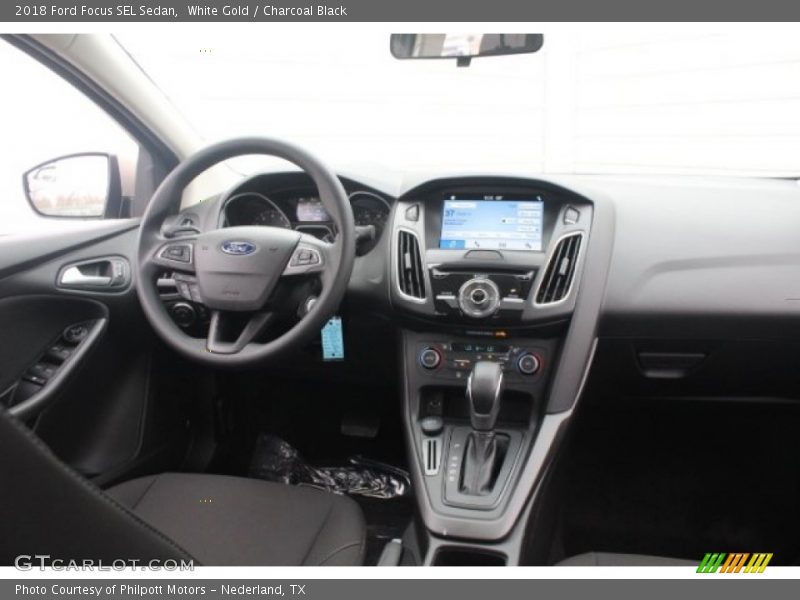 White Gold / Charcoal Black 2018 Ford Focus SEL Sedan