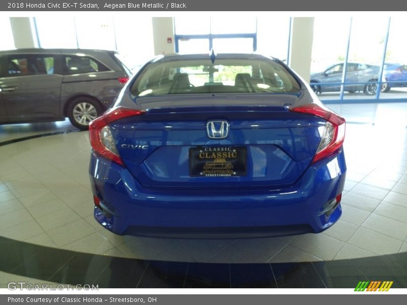 Aegean Blue Metallic / Black 2018 Honda Civic EX-T Sedan