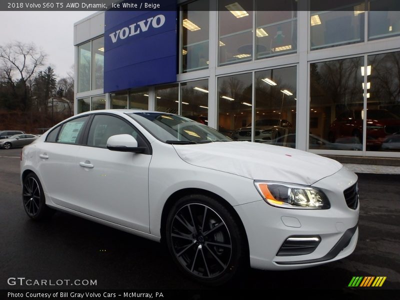 Ice White / Beige 2018 Volvo S60 T5 AWD Dynamic