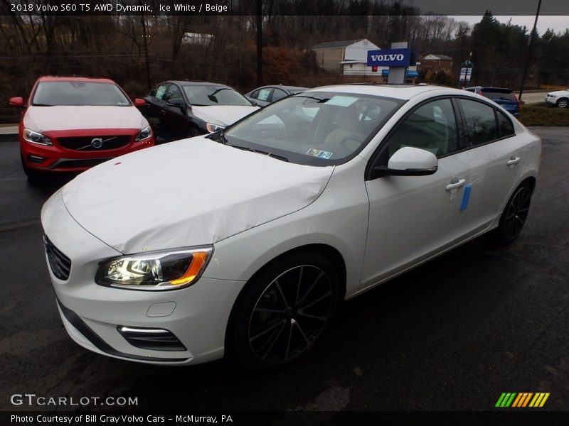 Ice White / Beige 2018 Volvo S60 T5 AWD Dynamic