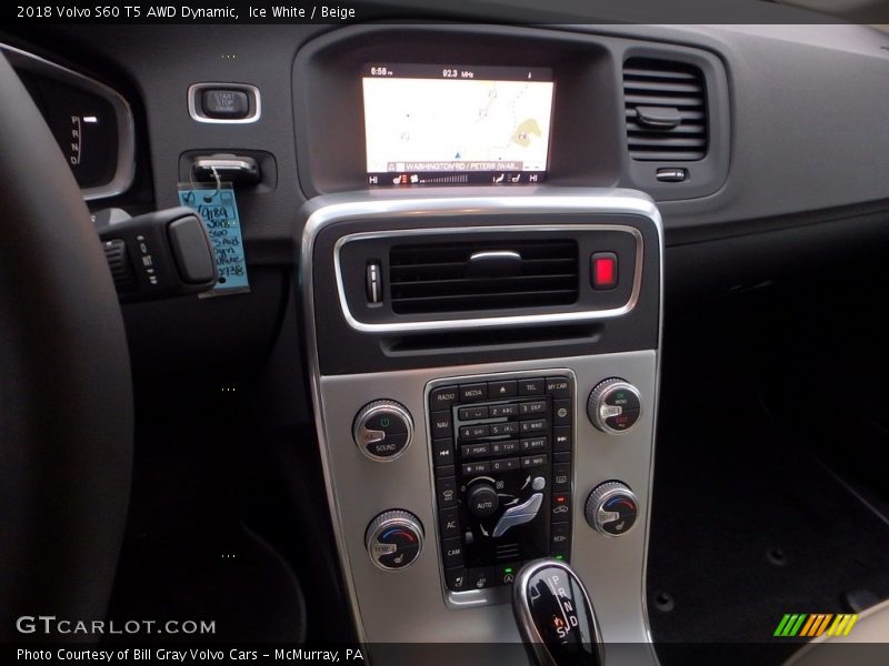 Ice White / Beige 2018 Volvo S60 T5 AWD Dynamic