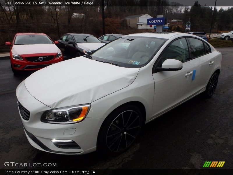 Ice White / Beige 2018 Volvo S60 T5 AWD Dynamic
