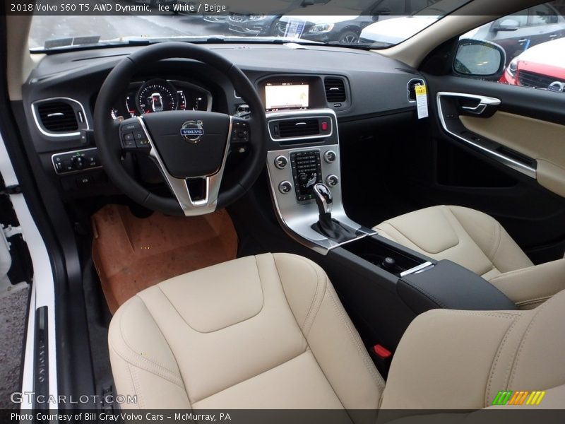 Ice White / Beige 2018 Volvo S60 T5 AWD Dynamic