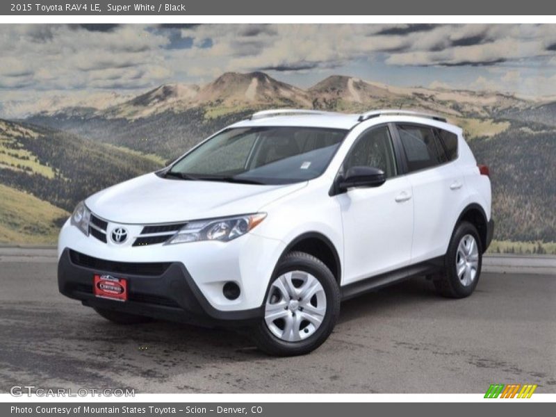 Super White / Black 2015 Toyota RAV4 LE