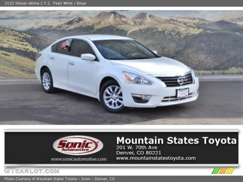 Pearl White / Beige 2015 Nissan Altima 2.5 S