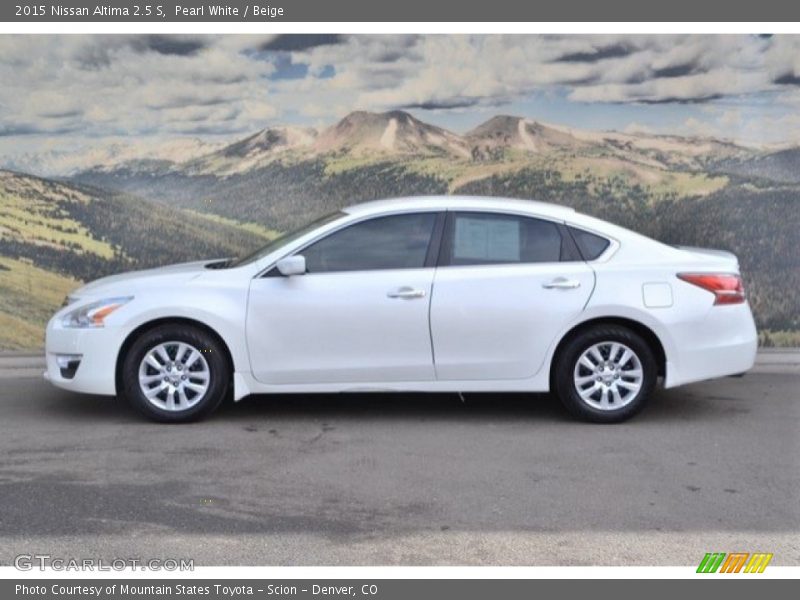 Pearl White / Beige 2015 Nissan Altima 2.5 S