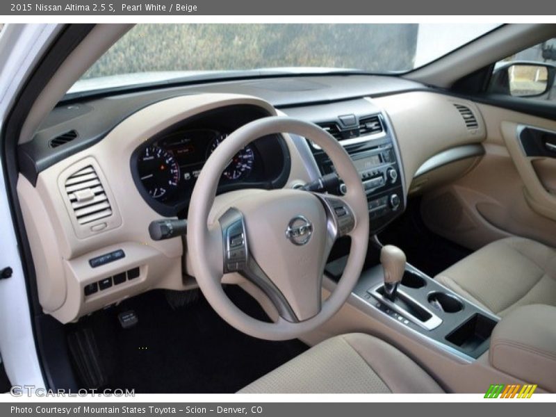 Pearl White / Beige 2015 Nissan Altima 2.5 S