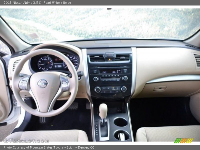 Pearl White / Beige 2015 Nissan Altima 2.5 S