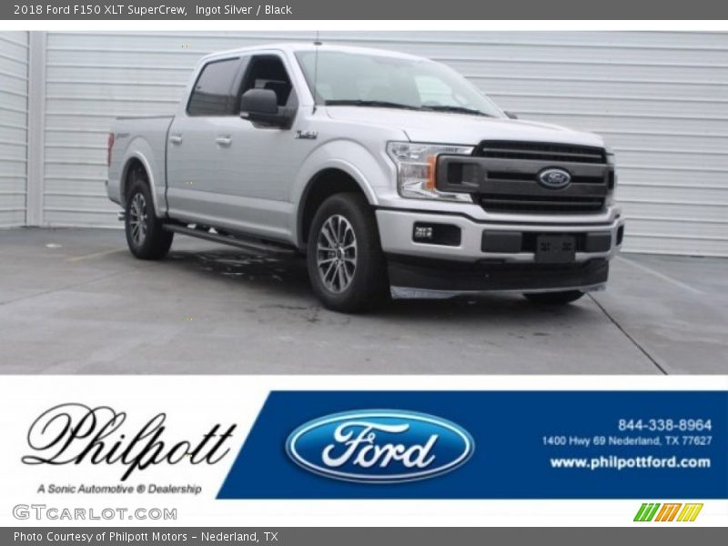 Ingot Silver / Black 2018 Ford F150 XLT SuperCrew