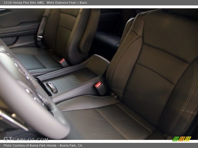 White Diamond Pearl / Black 2018 Honda Pilot Elite AWD