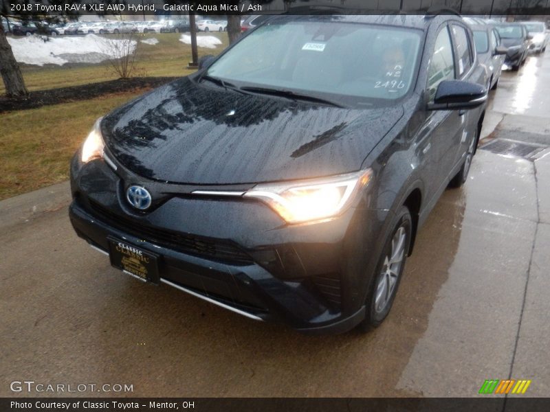 Galactic Aqua Mica / Ash 2018 Toyota RAV4 XLE AWD Hybrid